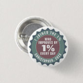Personalized Motivational One Percent Influencer Ronde Button 3,2 Cm (Voorkant /achterkant)