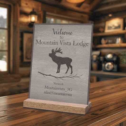 Personalized Mountain Lodge Guest WiFi Sign Acryl Bord