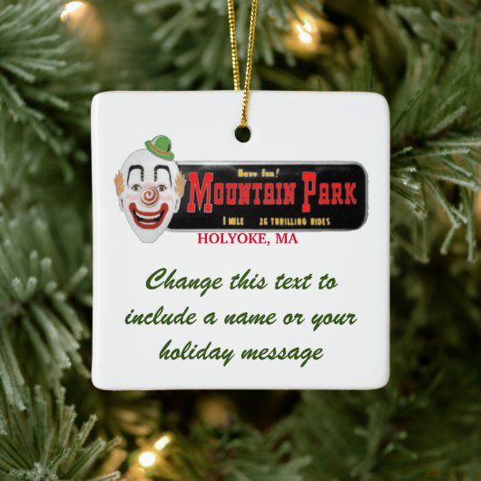 Personalized Mountain Park Holyoke MA Keramisch Ornament (Boom)