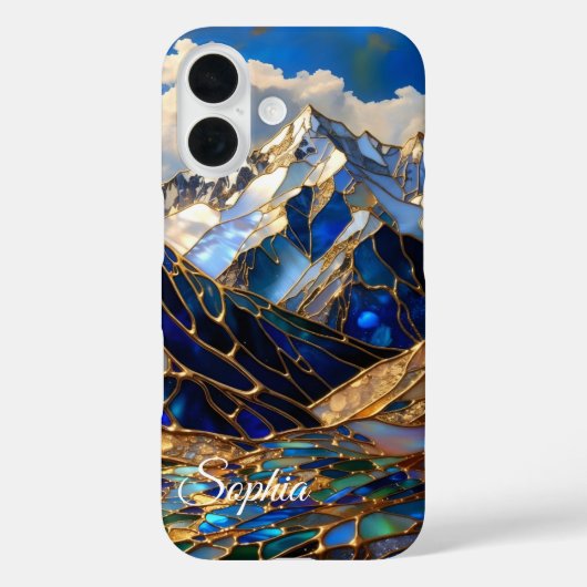 Personalized Mountain Sunset Phone Case (Achterkant)