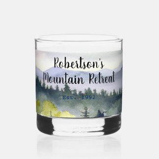 Personalized Mountain Theme Whisky Glas