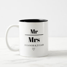 Personalized Mr and Mrs Mug Custom Couple Name Wed