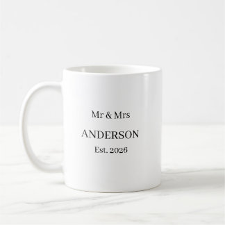Personalized Mr and Mrs Mug – Custom Wedding Last  Koffiemok