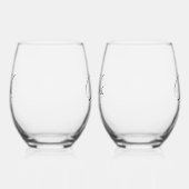 Personalized Mr. & Mrs. Stemless Wine Glass Wijnglas Zonder Voet (Rechts)