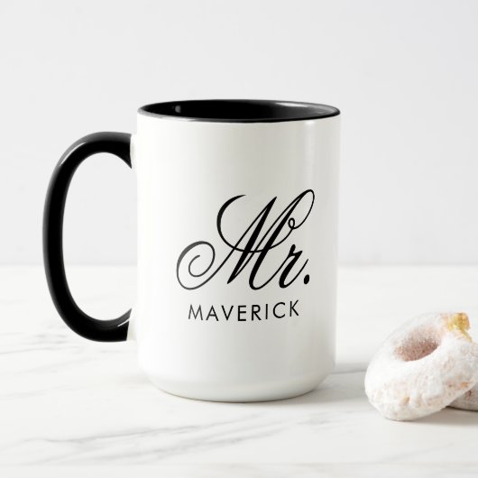 Personalized Mr Name Combo Mug Custom Text Gift (Avec donut)