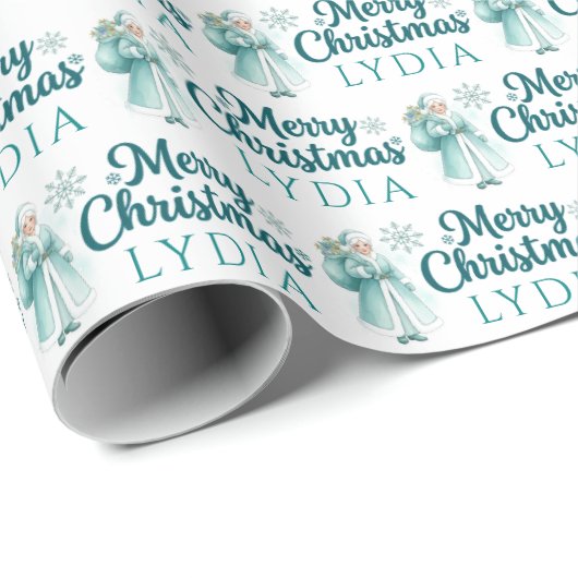 Personalized Mrs. Claus Wrapping Paper Cadeaupapier (Rol Hoek)