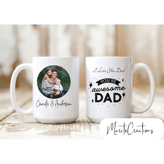 Personalized mug for dad with photo with dad.