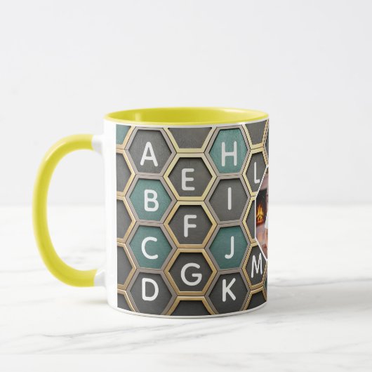Personalized Mug with Custom Kid Photo A-Z letters (Gauche)