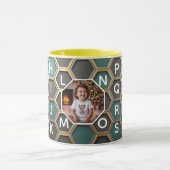 Personalized Mug with Custom Kid Photo A-Z letters (Centre)