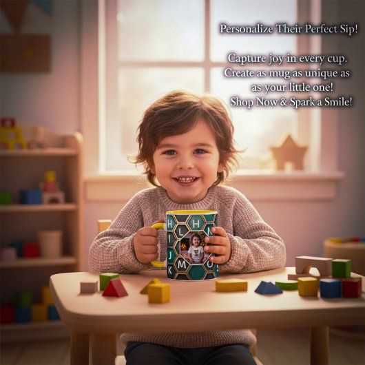 Personalized Mug with Custom Kid Photo A-Z letters Mok