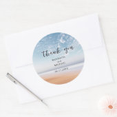 Personalized Multicolor Beach Scene Dated  Ronde Sticker (Envelop)