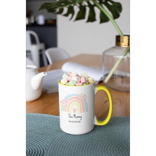Personalized Mum's Rainbow & Floral Mug