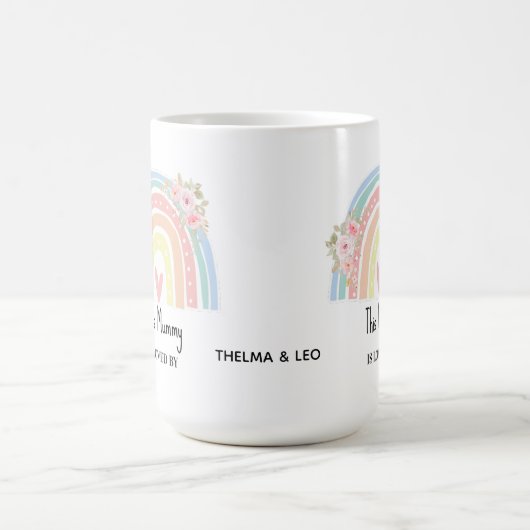 Personalized Mum's Rainbow & Floral Mug Koffiemok (Center)