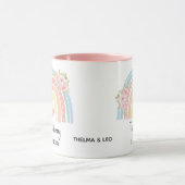 Personalized Mum's Rainbow & Floral Name Mug (Centre)