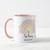 Personalized Mum's Rainbow & Floral Name Mug (Gauche)