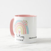 Personalized Mum's Rainbow & Floral Name Mug (Devant gauche)