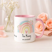Personalized Mum's Rainbow & Floral Name Mug