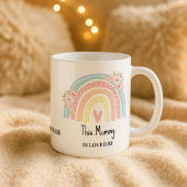 Personalized Mum's Rainbow & Floral Name Mug Koffiemok