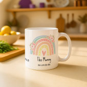 Personalized Mum's Rainbow & Floral Name Mug Koffiemok