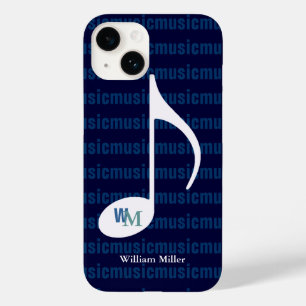 personalized music note striped Case-Mate iPhone 14 hoesje