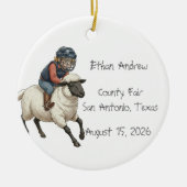 Personalized Mutton Bustin Boy  Keramisch Ornament (Voorkant)