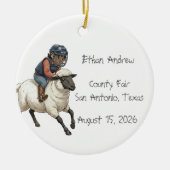 Personalized Mutton Bustin Rodeo Boy Keramisch Ornament (Voorkant)