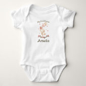 Personalized My First Easter Baby Girl with Bunny Romper (Voorkant)