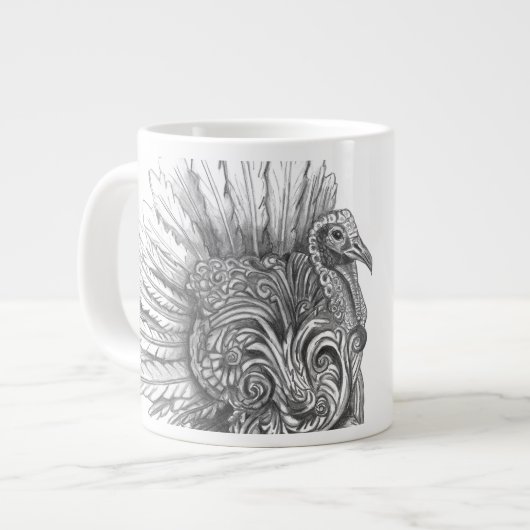 Personalized Mythological Turkey Mug Extra Grote Beker (Voorkant links)