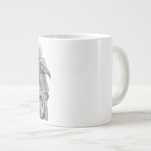 Personalized Mythological Turkey Mug Extra Grote Beker (Voorkant rechts)
