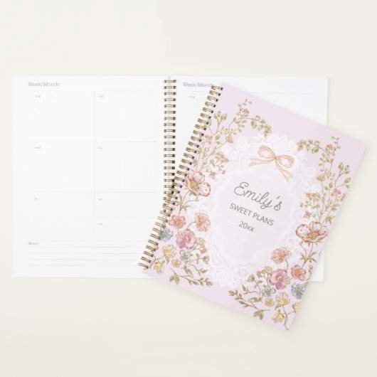 Personalized Name 2026 Weekly Monthly Floral  (Devant avec enveloppe)