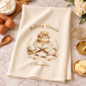 Personalized Name Baking Queen Theedoek