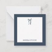 Personalized Name Blue Bow Notitiekaartje (Voorkant)