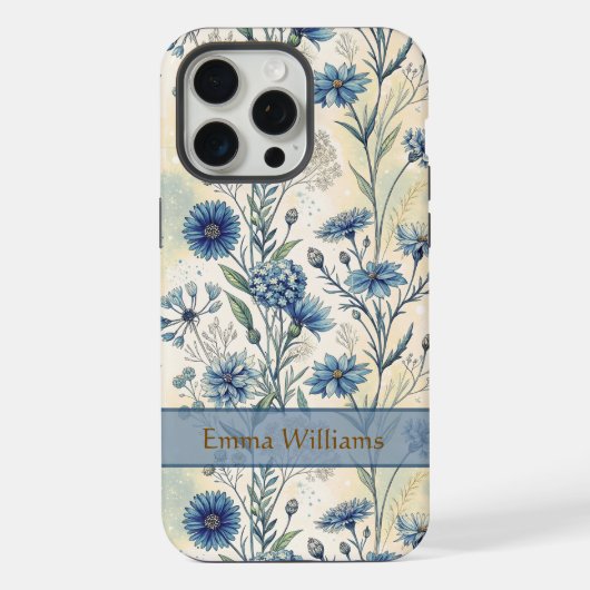 Personalized Name Blue Wildflowers (Verso)
