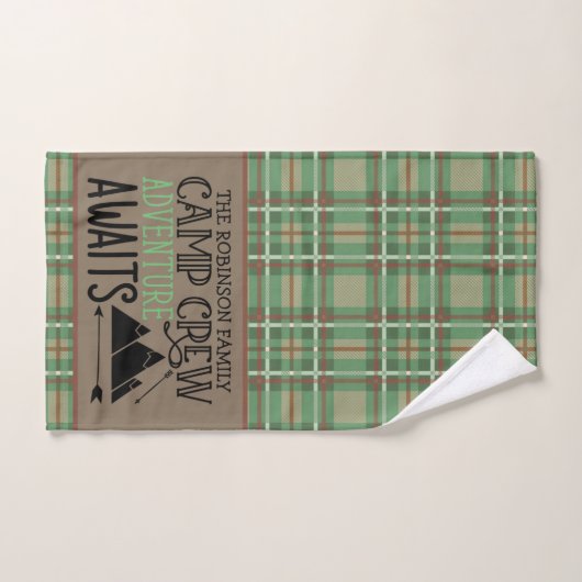 PERSONALIZED NAME Cabin Camping Adventure (Serviette à main)