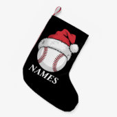 Personalized Name Christmas Baseball Santa Hat Kleine Kerstsok (Voorkant (Hangend))