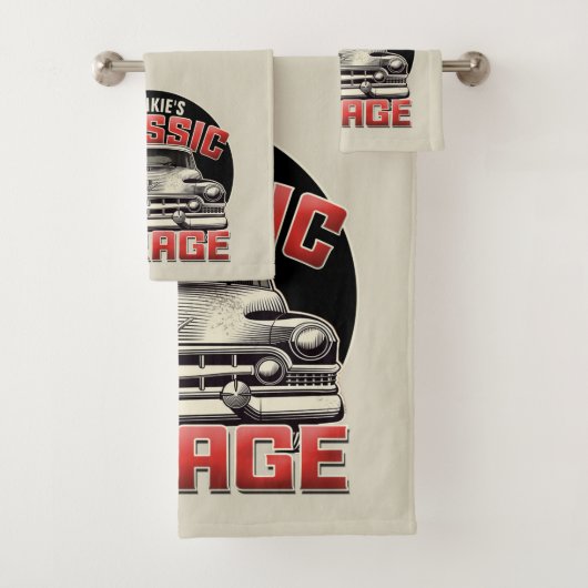 PERSONALIZED NAME Classic Car Garage Custom Shop (En situation)