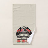 PERSONALIZED NAME Classic Car Garage Custom Shop (Serviette à main)