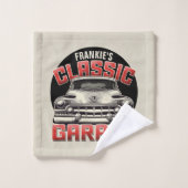 PERSONALIZED NAME Classic Car Garage Custom Shop (Gant de toilette)