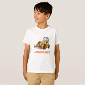 Personalized Name Construction Vehicle Bulldozer T-shirt (Voorkant volledig)