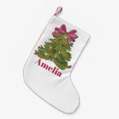Personalized Name Coquette Christmas Tree Girly Kleine Kerstsok (Voorkant (Hangend))