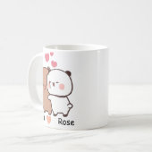 Personalized Name Cute Bear Couple Mug (Devant gauche)