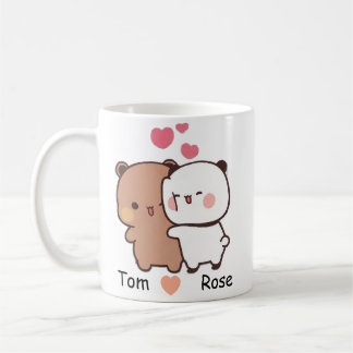 Personalized Name Cute Bear Couple Mug Koffiemok