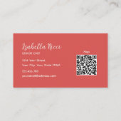 Personalized Name Cute Hand Drawn Food QR Code Visitekaartje (Achterkant)
