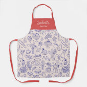 Personalized Name Cute Hand Drawn Food Schort (Voorkant)