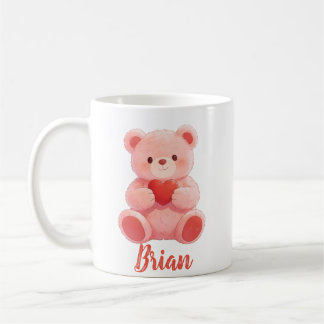 Personalized Name Cute Teddy Bear  Koffiemok