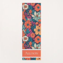 Personalized Name  Dark Floral  Yogamat