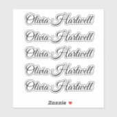 Personalized Name Decal – Repeated 5 Times Sticker (Vel)