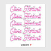 Personalized Name Decal – Repeated 5 Times Sticker (Vel)