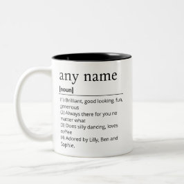 Personalized Name Definition Tweekleurige Koffiemok