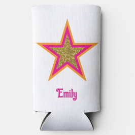 Personalized name elegant gold &pink star